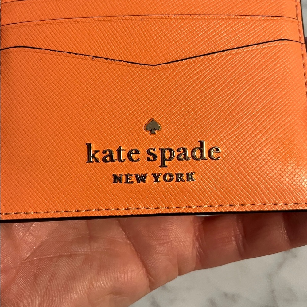 KATE SPADE (NWOT) Vibrant Card Holder/Wallet, Melon Ball (Orange/Pink/Salmon) - Picture 4 of 4